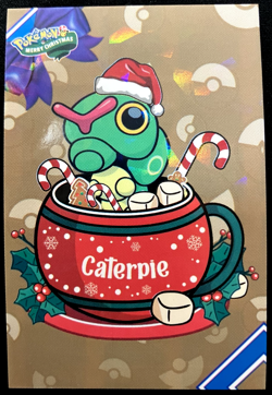 Caterpie Ice Holo Pokemon 2024 Card Database Merry Christmas - Image 1