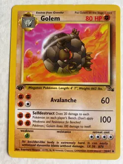 Pokemon TCG Golem 1st Edition Fossil Uncommon 36/62 WOTC 1999 Near Mint/Mint - Image 1