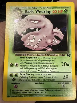 Pokemon Dark Wheezing Holo Rare Card #14/82 Vintage MP Condition - Image 1