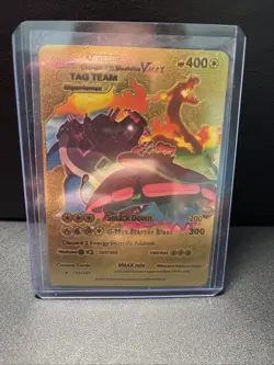 Venusaur Charizard Blastoise Gigantamax VMax Tag Team Gold Pokemon Card 143/203 - Image 1