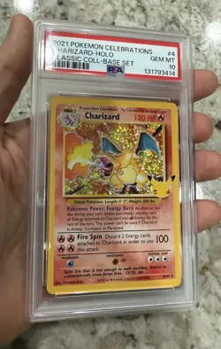 PSA 10 Charizard Holo 2021 Celebrations Classic Collection Pokemon Card ENGLISH - Image 4