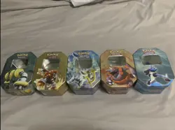 Pokemon TCG Vintage Tins Lot Of 5 Diamond & Pearl Lucario Arceus Era No Cards - Image 1