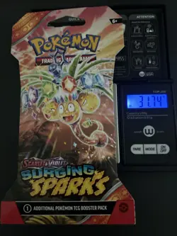 VERY HEAVY - 31.74g - Pokemon Surging Sparks Sleeved Booster Pack - SEALED! - Image 1