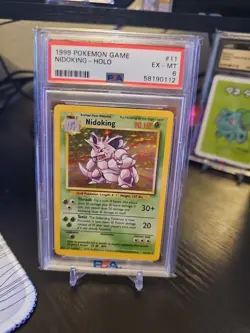 1999 Pokemon Base Set #11 Nidoking Unlimited Holo Rare MINT PSA 6 - Image 1