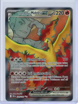 Team Rockets Moltres EX English Full Art 208/182 SV10 Destined Rivals Pokemon NM - Image 1