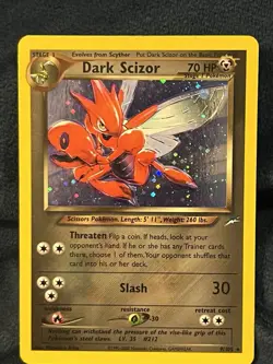 Pokemon TCG Neo Destiny Dark Scizor 9/105 Holo Rare Vintage - Image 1