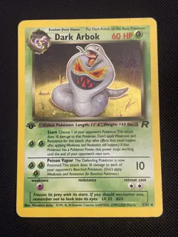 Pokemon TCG Dark Arbok Team Rocket 2/82 Holo 1st Edition Holo Rare MP - Image 1