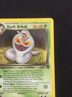 Pokemon TCG Dark Arbok Team Rocket 2/82 Holo 1st Edition Holo Rare MP - Image 3