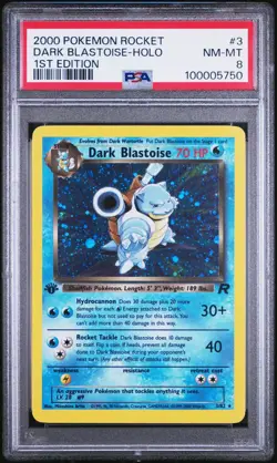 PSA 8 2000 POKEMON ROCKET 3 DARK BLASTOISE HOLO 1ST EDITION - Image 1