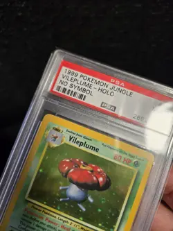 PSA 9 Mint Pokemon 1999 Unlimited Holo Vileplume Jungle No Symbol Error 15 Rare! - Image 3