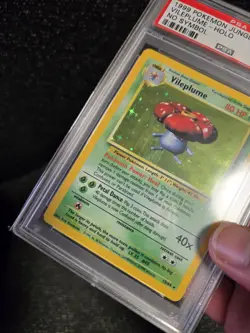 PSA 9 Mint Pokemon 1999 Unlimited Holo Vileplume Jungle No Symbol Error 15 Rare! - Image 4