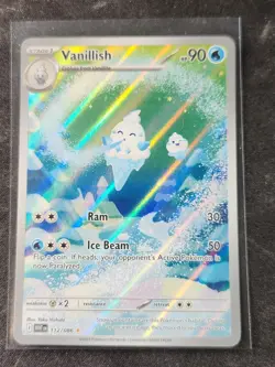 VANILLISH 2025 Pokemon Scarlet & Violet WHITE FLARE #112 Illustration Rare MINT - Image 1