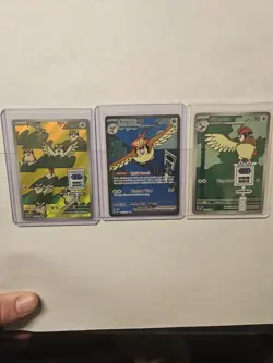 Pokemon Obsidian Flames Set of 3. Pidgey Pidgeotto Pidgeot Ex. Near Mint Cards - Image 1