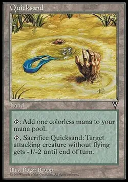 Magic The Gathering VISIONS QUICKSAND land card MTG LP - Image 1