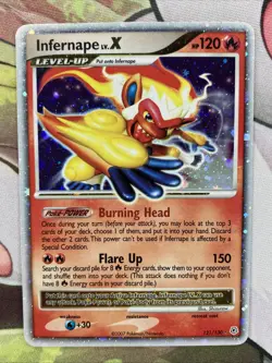 Pokemon TCG Infernape LV.X Holo Rare Card Diamond & Pearl 121/130 LP - Image 1