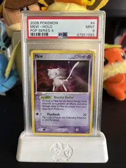 PSA 9 Mew Holo Pop Series 4 Pokemon Card 2006 4/17 - Image 1