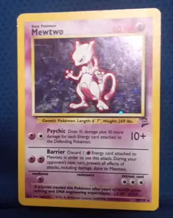 Mewtwo 10/130 Base Set 2 2000 Holo Rare WOTC Pokemon Card Vintage SWIRL - Image 1