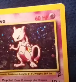 Mewtwo 10/130 Base Set 2 2000 Holo Rare WOTC Pokemon Card Vintage SWIRL - Image 2