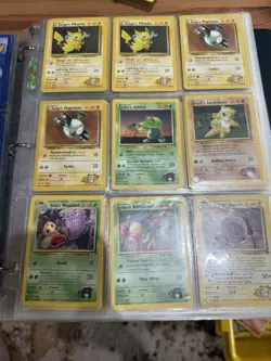 Pokemon Collection Binder Vintage Lot of Cards Holos Rares WoTC Base Set Etc - Image 3