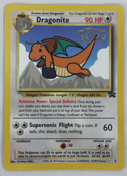 1999 Pokemon Black Star Promo Card 5 Dragonite First Movie Stamp NM Unplayed - Image 4
