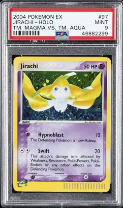 2004 POKEMON EX TEAM MAGMA VS TEAM AQUA #97 JIRACHI-HOLO PSA 9 - Image 1