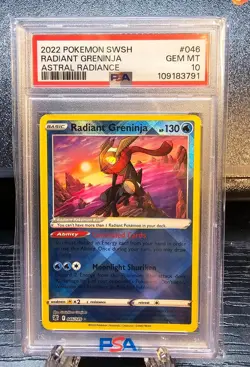Radiant Greninja PSA 10 Gem Mint 2022 Pokemon Astral Radiance #046 Holo Rare - Image 1