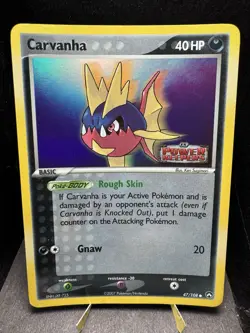 Pokemon TCG EX Power Keepers Carvanha 47/108 Stamped Holo Promo LP - Image 1