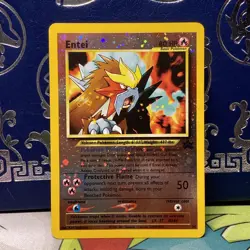 2001 Pokemon WOTC Black Star Promo Reverse Holo Entei #34 LP - Image 1