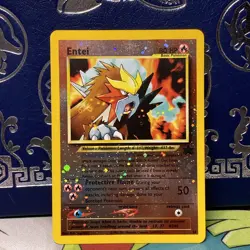 2001 Pokemon WOTC Black Star Promo Reverse Holo Entei #34 LP - Image 2