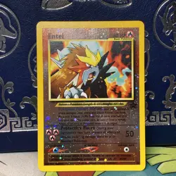 2001 Pokemon WOTC Black Star Promo Reverse Holo Entei #34 LP - Image 3