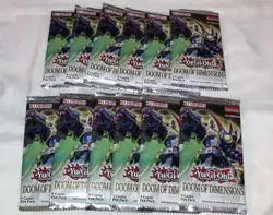 Sealed New 2025 Yu-Gi-Oh! TCG Doom of Dimensions 1st Ed Boosters x12 & Tokens x3 - Image 1