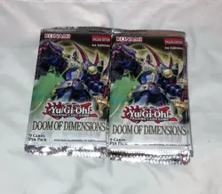 Sealed New 2025 Yu-Gi-Oh! TCG Doom of Dimensions 1st Ed Boosters x12 & Tokens x3 - Image 2
