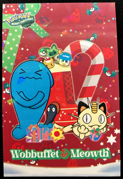 Wobbuffet & Meowth Ice Holo Pokemon 2024 Card Database Merry Christmas - Image 1