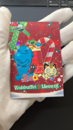 Wobbuffet & Meowth Ice Holo Pokemon 2024 Card Database Merry Christmas - Image 2