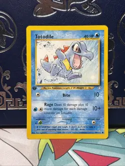 First Edition Pokemon Card Totodile Neo Genesis 80/111 Near MINT - Image 1