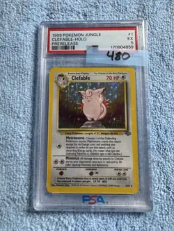 Pokemon TCG Clefable Prerelease Holo Rare Card 01/64 WOTC Promo Jungle - Image 1