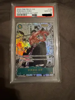 One Piece TCG Card Game Chinese Roronoa Zoro OP06-118 SEC Manga Art PSA 10 - Image 1