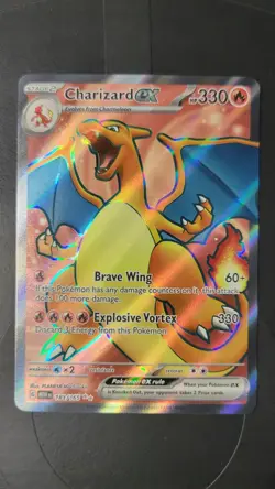 Charizard EX Holo Rare Pokemon TCG Card 183/165 Scarlet & Violet 151 - Image 1