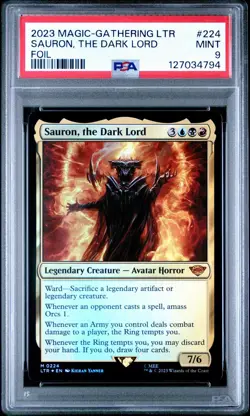 MTG Sauron, the Dark Lord FOIL LTR 224 Lord of the Rings PSA 9 - Image 1