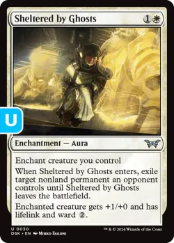 MTG Sheltered by Ghosts Duskmourn U Enchantment Aura NM - Image 1