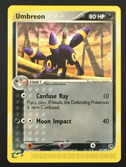 Pokemon TCG Umbreon 24/100 EX Sandstorm Regular Non Holo Rare LP/NM - Image 1