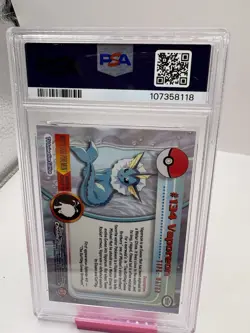 Topps 2000 Pokemon TV Animation Edition Series 3 Silver Foil VAPOREON #134 - Image 2
