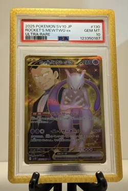 PSA 10 Team Rocket's Mewtwo ex UR 130/098 Glory of Team Rocket Pokemon Japanese - Image 1