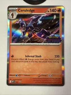 Ceruledge Holo Pokemon Phantasmal Flames Stamped Prerelease Black Star Promo 014 - Image 2