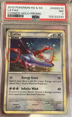 Pokemon TCG PSA 7 Latias Cosmos Promo Holo 2010 HGSS10 🌀2 SWIRLS🌀 - Image 1
