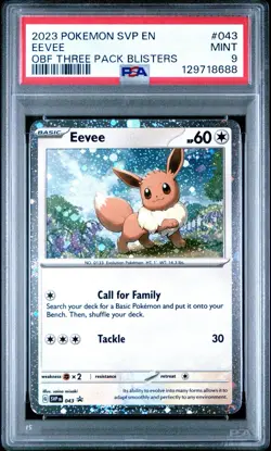 2023 POKEMON SVP EN-SV BLACK STAR PROMO #043 EEVEE PSA 9 - Image 1