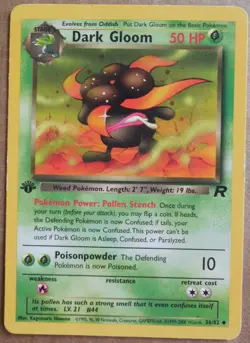 Dark Gloom 36/82 Uncommon Team Rocket 1st Edition Non-Holo Pokemon Card LP - Image 1