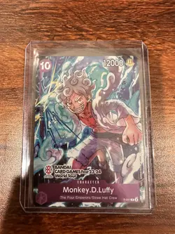 ONE PIECE CARD GAME MONKEY.D.LUFFY P-041 BANDAI CARD GAMES FEST 23-24 ENGLISH - Image 2