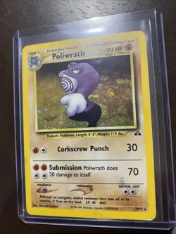 Poliwrath 9/75 Neo Discovery 2001 unlimited Holo Rare WOTC Pokemon Card TCG - Image 1