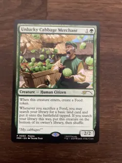 MTG magic cards 1x Unlucky Cabbage Merchant promo 0003 Avatar TLA Unique & Misc - Image 1